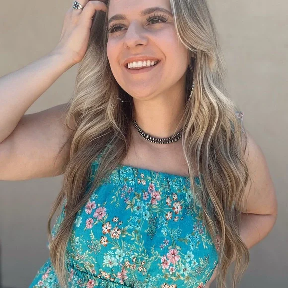 Floral Blue Maxi Dress - Picture 4 of 5